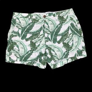 Old Navy Womens Shorts Size 6 Tropical Green Palm Leaf Print 2 pockets (C4R2)